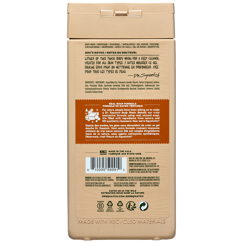 Dr Squatch Wood Barrel Bourbon Body Wash 414 mL