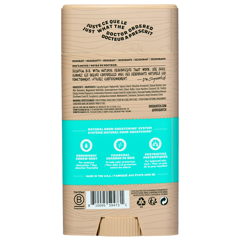 Dr Squatch Coconut Castaway Men Natural Deodorant 75g