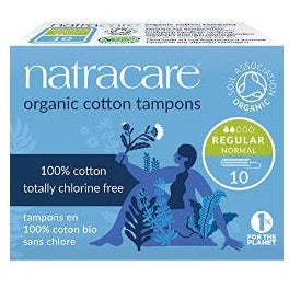 NatraCare Cotton Tampons (Regular Non-Applicator) - 10 Tampons