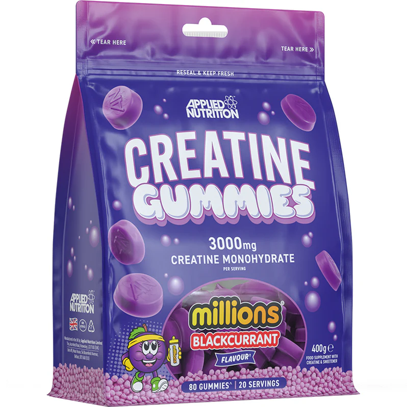 Applied Nutrition Creatine Gummies millions Blackcurrant 400g |80 Gummies| 20 Servings