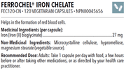 Designs for Health Ferrochel Iron Chelate 120 Veg Minerals - Iron at Village Vitamin Store