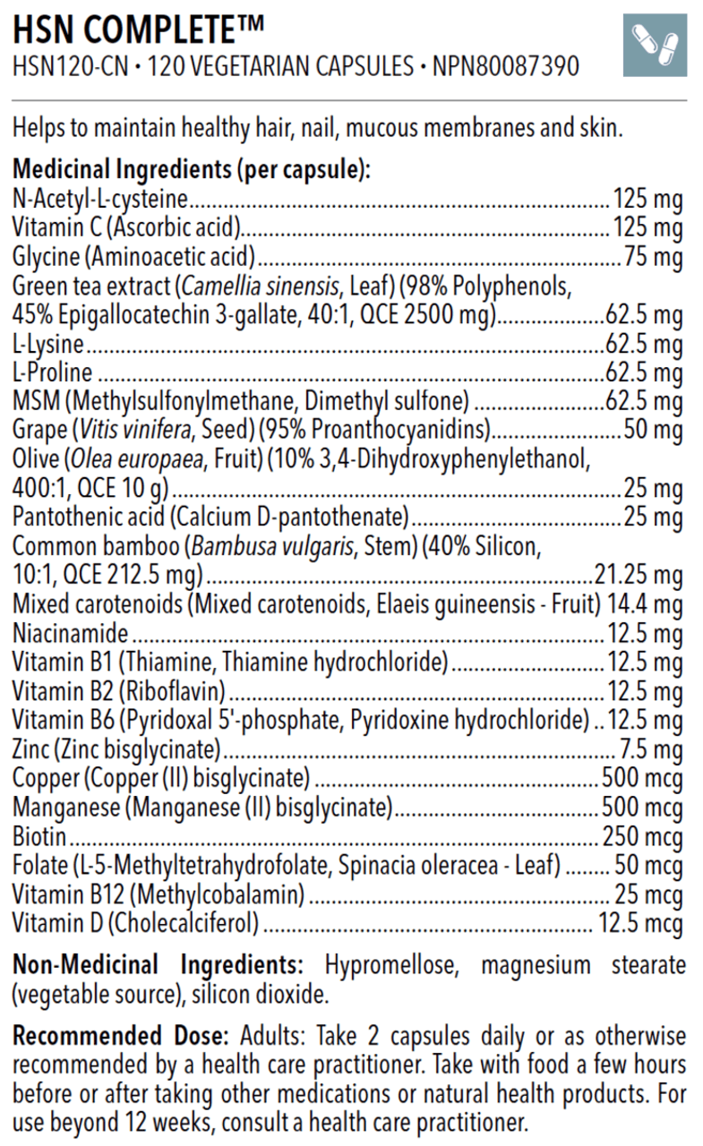 Designs for Health HSN Complete 120 Capsules Village Vitamin Store