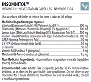 Designs for Health Insomnitol 60 Veg Capsules Supplements - Sleep at Village Vitamin Store