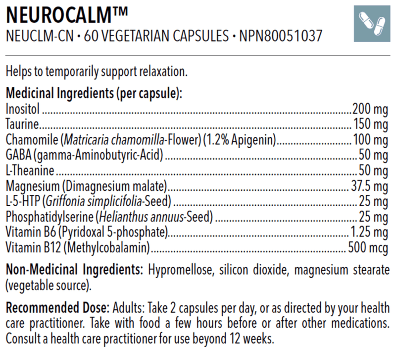 Designs For Health Neurocalm 60 Veg Capsules Village Vitamin Store