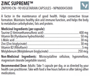 Designs for Health Zinc Supreme 90 Veg Capsules Supplements at Village Vitamin Store