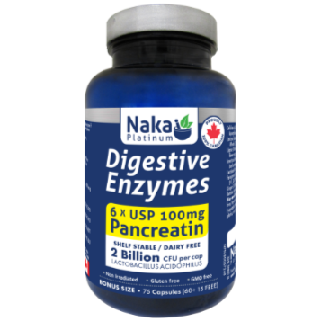 Naka Digestive Enzymes (Shelf Stable) - 75 Caps Supplements - Digestive Enzymes at Village Vitamin Store