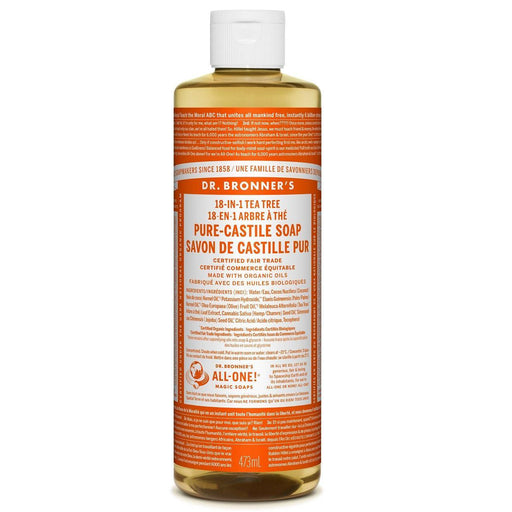 Dr. Bronner's 18-In-1 Pure-Castile Liquid Soap Tea Tree 473mL Soap & Gel at Village Vitamin Store