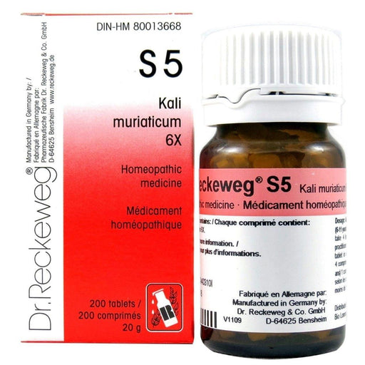 Dr. Reckeweg S5 6X Kali Muriaticum 200 Tabs Homeopathic at Village Vitamin Store