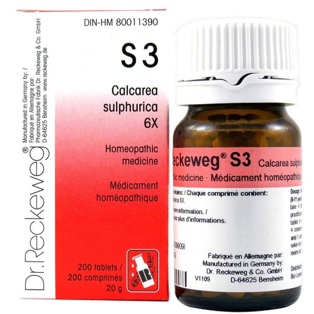 Dr Reckeweg S3 - Calcarea Sulphurica 6X - 200 Tablets Homeopathic at Village Vitamin Store