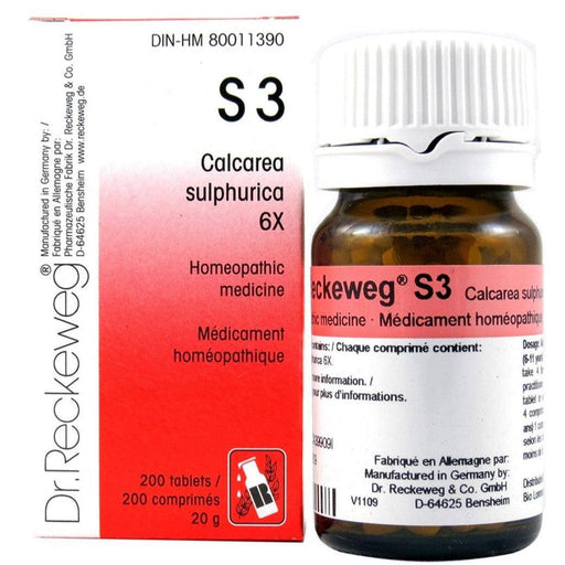 Dr Reckeweg S3 - Calcarea Sulphurica 6X - 200 Tablets Homeopathic at Village Vitamin Store