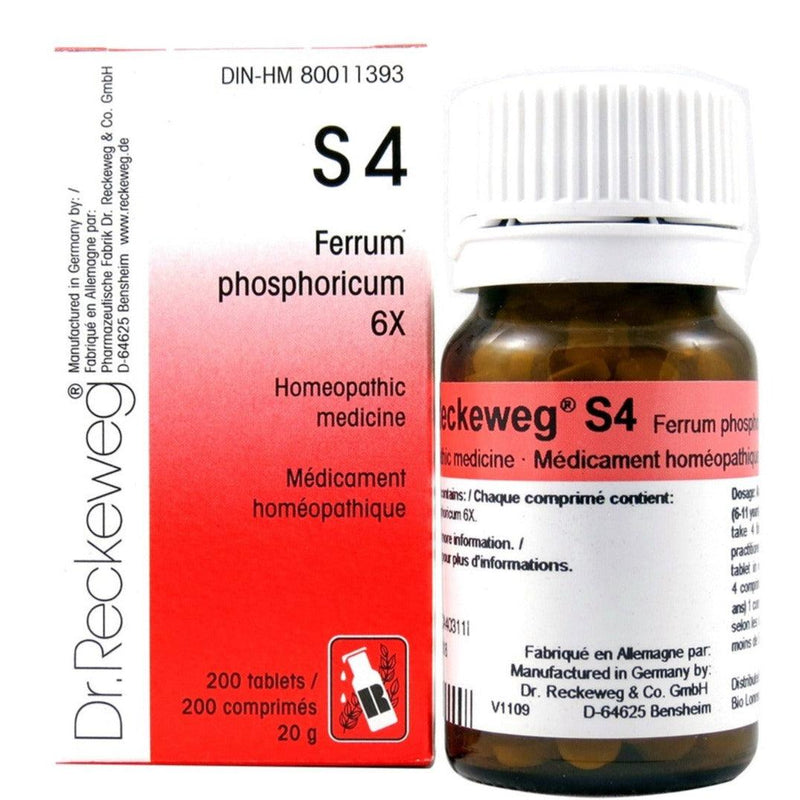 Dr Reckeweg S4 - Ferrum Phosphoricum 6X - 200 Tablets Homeopathic at Village Vitamin Store