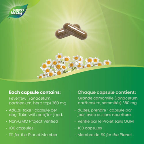 Nature's Way Feverfew Leaves 100 Capsules