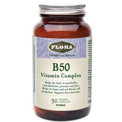Flora Vitamin B-50 Complex 90 Veggie Caps Vitamins - Vitamin B at Village Vitamin Store