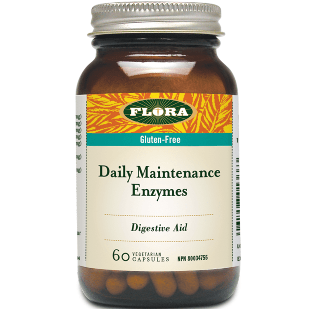 Flora Daily Maintenance Enzymes Digestive Aid 60 Veggie Caps Supplements - Digestive Enzymes at Village Vitamin Store