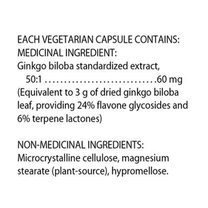 Flora Ginkgo Biloba 60 Veggie Caps Supplements - Cognitive Health at Village Vitamin Store