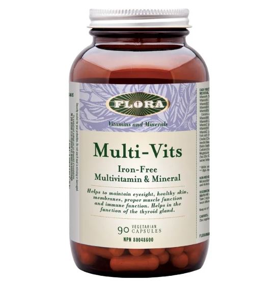 Flora Multi-Vits Iron-Free 90 Veggie Caps Vitamins - Multivitamins at Village Vitamin Store