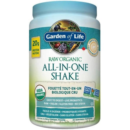 Garden of Life Raw Organic All In One Shake Lightly Sweetened 1038g Supplements - Protein at Village Vitamin Store