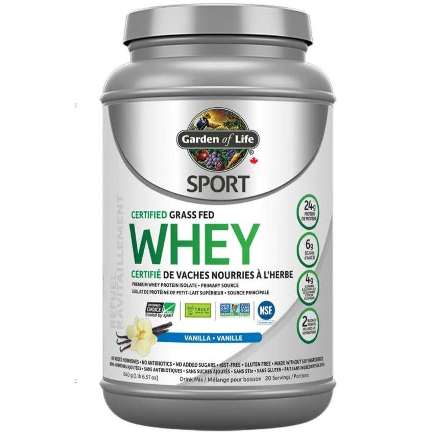 Garden of Life Sport Certified Grass Fed Whey Vanilla 640g Supplements - Protein at Village Vitamin Store