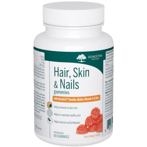 Genestra Hair Skin & Nails Peach Mango 60 Gummies Supplements - Hair Skin & Nails at Village Vitamin Store