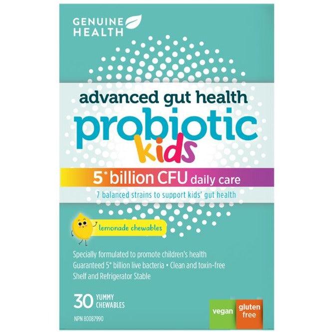 Genuine Health Advanced Probiotic Gut Health Kids 5 Billion Lemonade 30 Chews Supplements - Kids at Village Vitamin Store