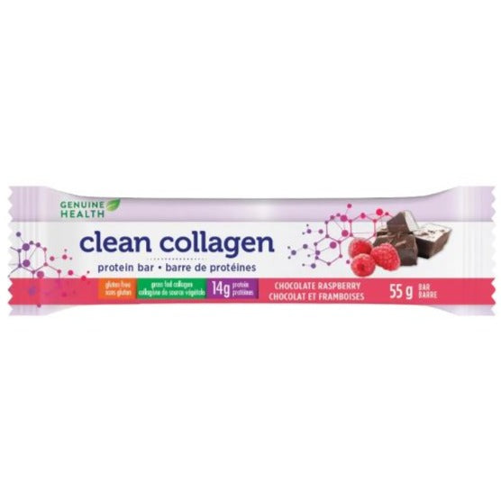 Genuine Health Clean Collagen Protein Bar Chocolate Raspberry 55g Supplements - Protein at Village Vitamin Store