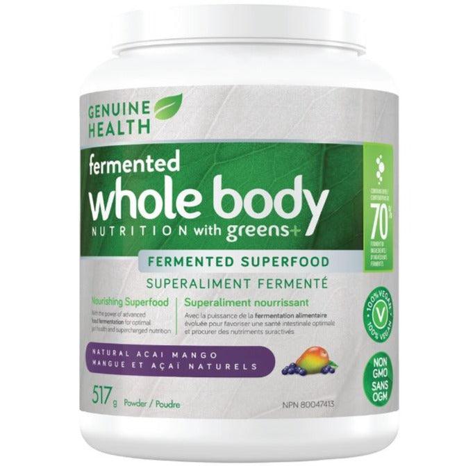 Genuine Health Fermented Whole Body Nutrition With Greens+ Acai Mango 517g Supplements - Greens at Village Vitamin Store