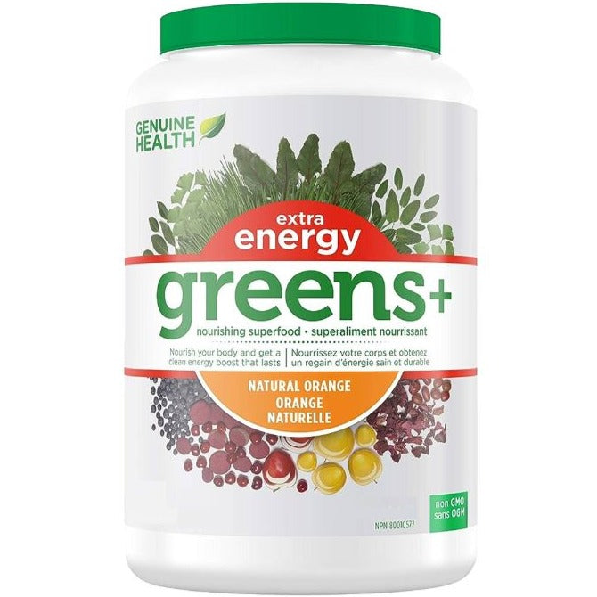 Genuine Health Greens+ Extra Energy Orange 670g Supplements - Greens at Village Vitamin Store