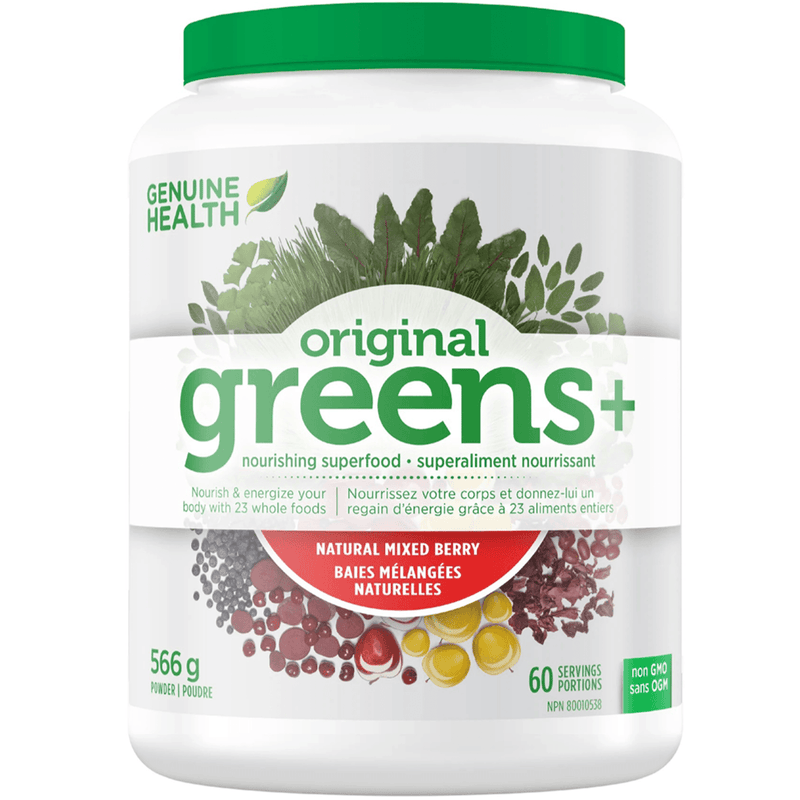 Genuine Health Greens+ Original Natural Mixed Berry 566g Supplements - Greens at Village Vitamin Store