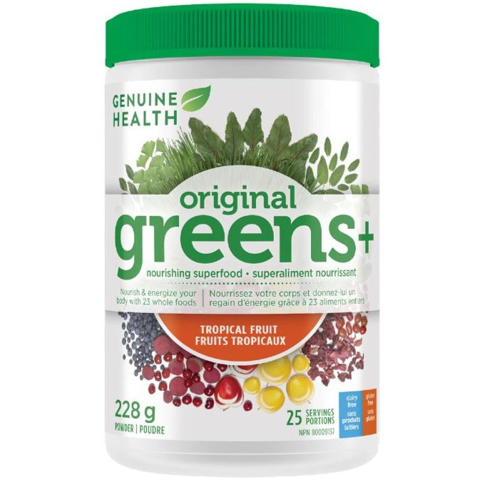 Genuine Health Greens+ Original Tropical Fruit 228g Supplements - Greens at Village Vitamin Store