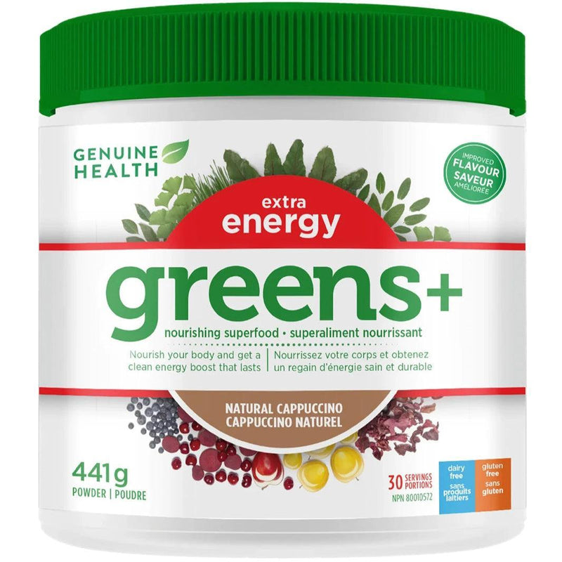 Genuine Health Greens+ Extra Energy Natural Cappuccino 441g