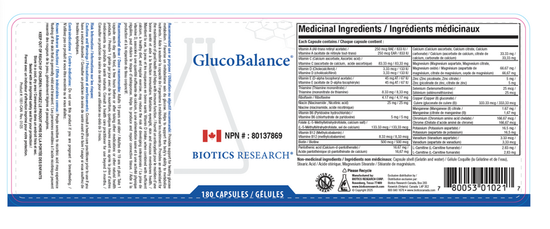 Biotics Research GlucoBalance with Carnitine 180 caps