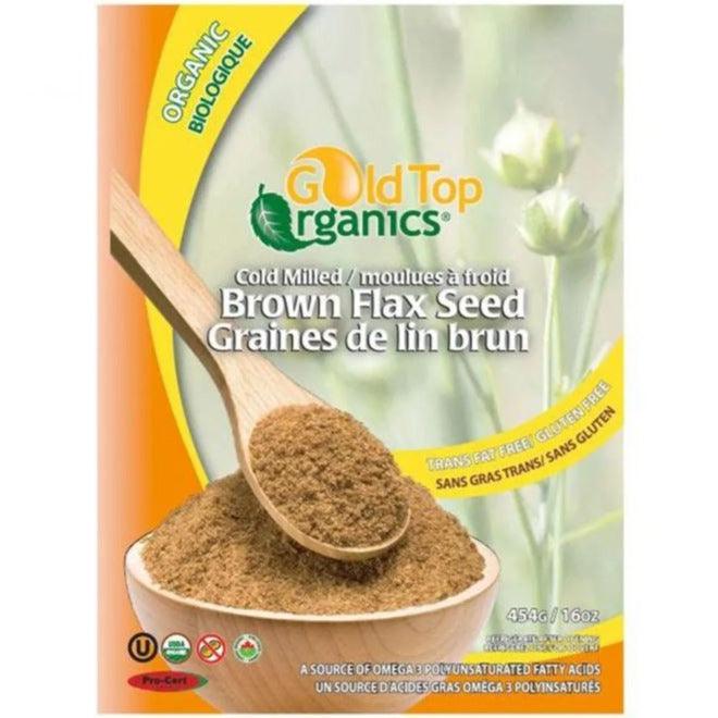 Gold Top Organics Milled Brown Flax Seed 454g Food Items at Village Vitamin Store