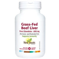 New Roots Grass-Fed Beef Liver 600mg 30 Veggie Caps Supplements - Immune Health at Village Vitamin Store