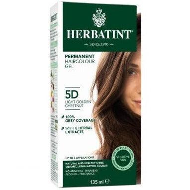 Herbatint Permanent Hair Colour Gel Light Golden Chestnut 5D 135mL Hair Colour at Village Vitamin Store