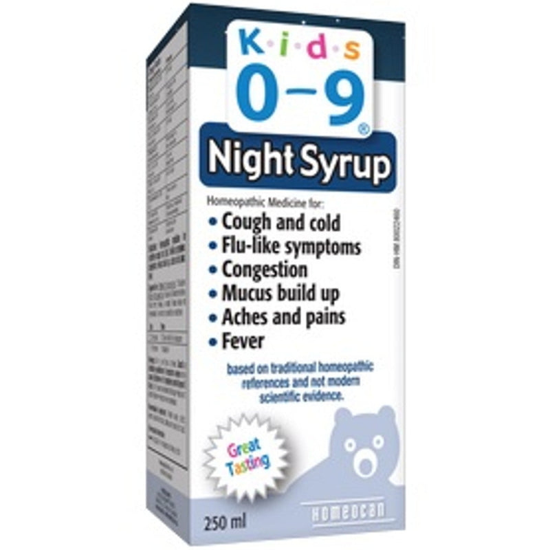 Homeocan Kids 0-­9 Cough & Cold Night 250 mL Homeopathic at Village Vitamin Store