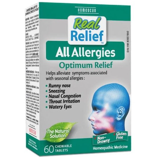 Homeocan Real Relief All Allergies 60 Tablets Homeopathic at Village Vitamin Store