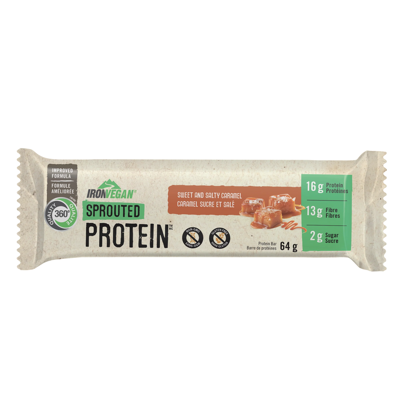 Iron Vegan Sprouted Protein Bar Sweet & Salty Caramel 64g