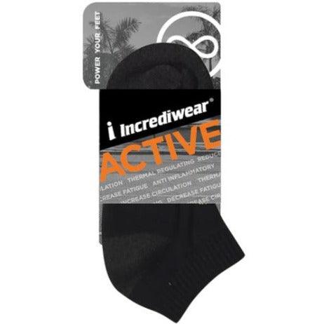 Incrediwear - Active Ankle Socks Black Low Cut/Below Ankle Apparel & Accessories at Village Vitamin Store