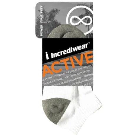 Incrediwear - Active Ankle Socks White Low Cut/Below Ankle Apparel & Accessories at Village Vitamin Store