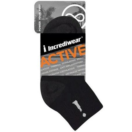 Incrediwear - Active Ankle Socks Black Quarter/Above Ankle Apparel & Accessories at Village Vitamin Store
