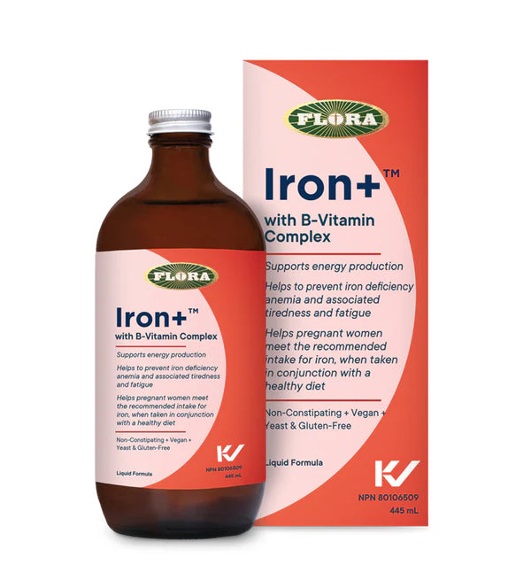 Flora Iron + with B-Vitamin Complex Liquid Formula 445 mL