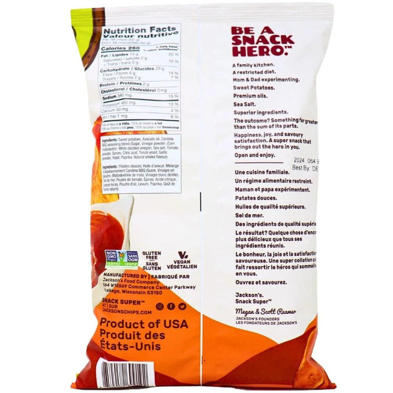 Jackson's Sweet Potato Chips Carolina BBQ 142g Food Items at Village Vitamin Store