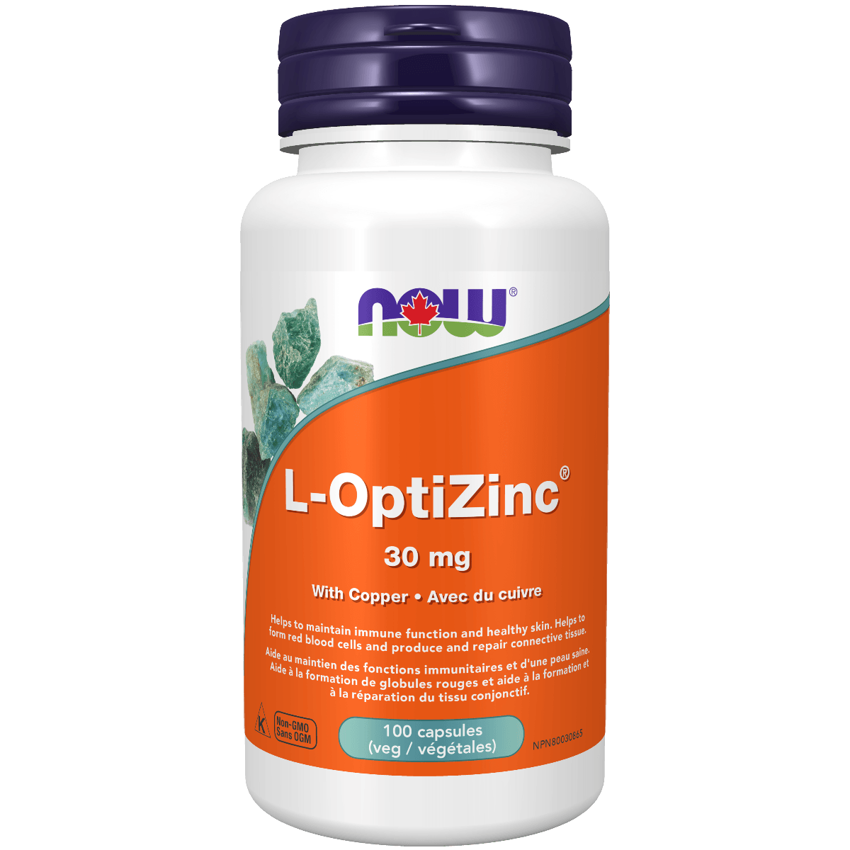 NOW L-OptiZinc® Monomethionine 30 mg Veggie Caps Minerals - Zinc at Village Vitamin Store