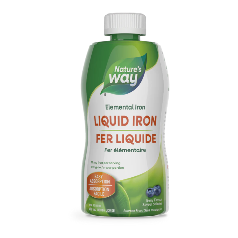 Nature's Way Liquid Iron Berry | 18mg Elemental Iron | 480mL