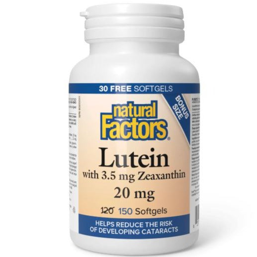 Natural Factors Lutein 20mg 120+30 Softgels Supplements at Village Vitamin Store