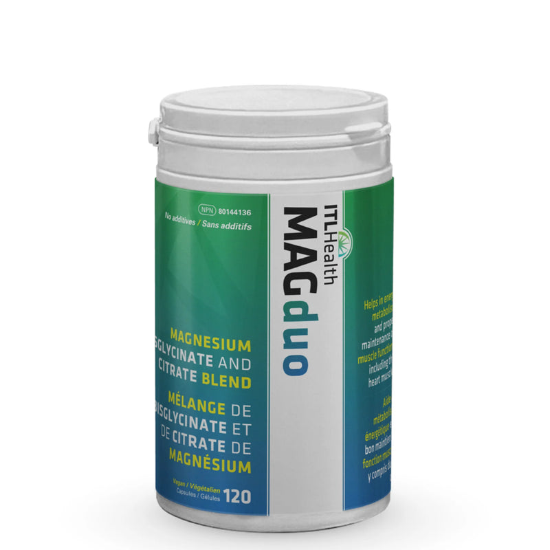 ITL Health MAGduo Magnesium Bisglycinate and Citrate Blend 120 Vegan Capsules