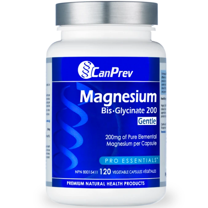 CanPrev Magnesium Bisglycinate 200mg Gentle 120 Veggie Caps