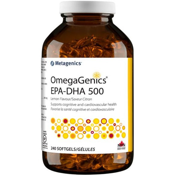 Metagenics OmegaGenics EPA-DHA 500 240 Softgels(lemon flavour) Supplements - EFAs at Village Vitamin Store