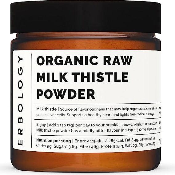 Erbology Organic Raw Milk Thistle Powder 120g Supplements - Liver Care at Village Vitamin Store