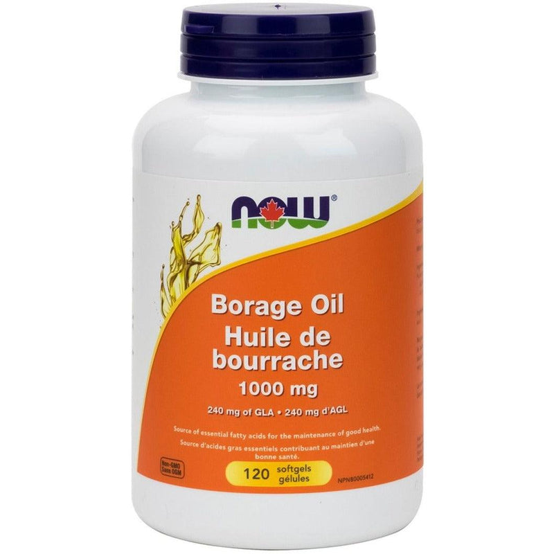 NOW Borage oil 1000MG 120 Softgels Supplements - EFAs at Village Vitamin Store